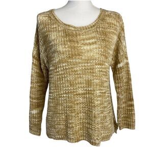 Harlowe & Graham Womens Knit Sweater XS Brown Beige Long Sleeve